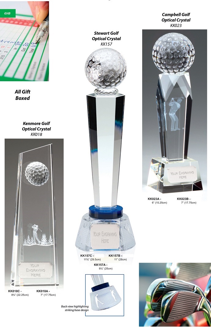 Stewart Optical Crystal Golf Awards