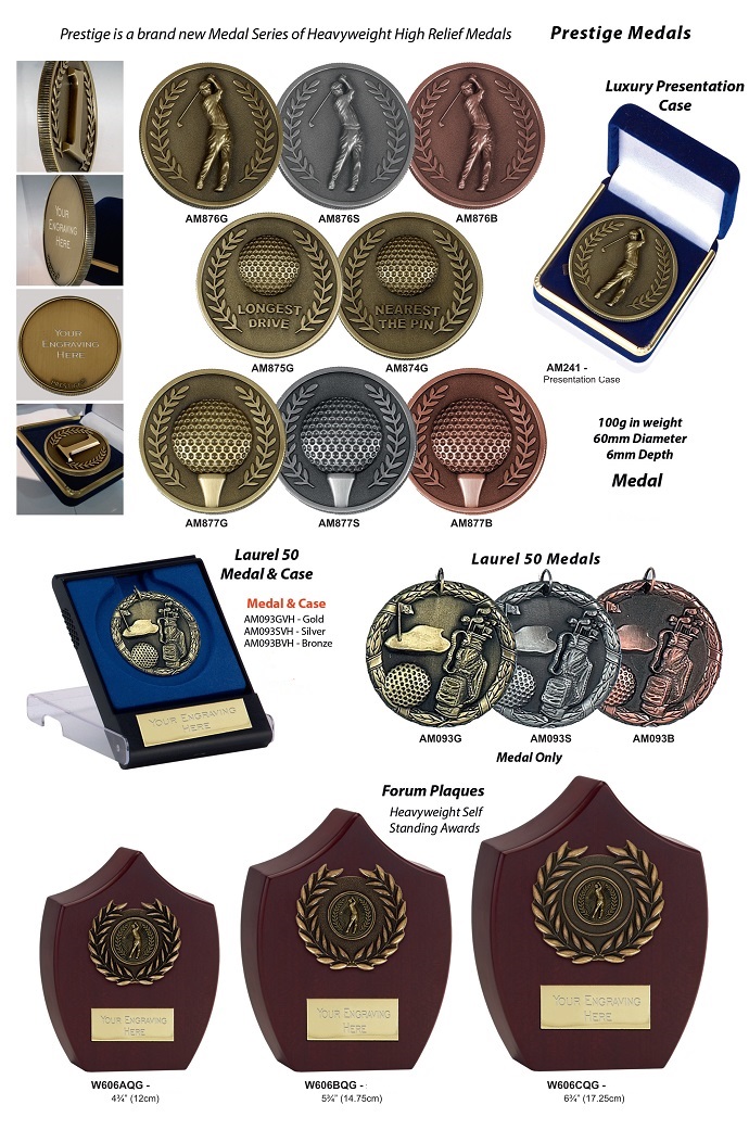 Prestige Heaveyweight Golf Medals & Awards