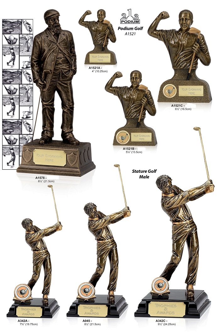 Podium Golf Trophies & Awards
