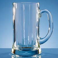 Large Glass 2pt Tankard - Incl. FREE TEXT Engraving