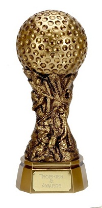 3D Ultimate Gold Golf Ball Trophy Award