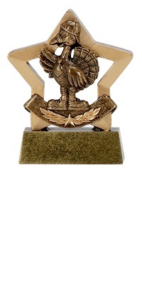 Novelty Golf Turkey within Star Trophy  Award A1123