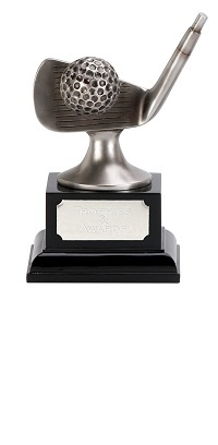 Silver Metallic Emblem Golf  Trophy Award