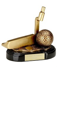 Gold Golf Ball & Putter Trophy AwardA1175
