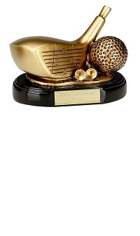 Gold Golf Ball & Driver Trophy AwardA1176