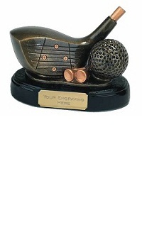Gold Golf Club Driver Trophy AwardA243
