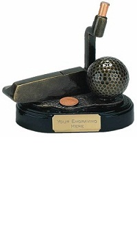 Gold Golf Club Putter Trophy AwardA245