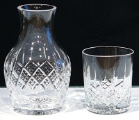 Carafe with set of two fully cut tumblers Incl. FREE TEXT Engraving to Carafe