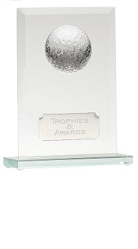Jade Glass Plaque Golf Ball Award