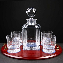 Decanter Presentation Gift Set with FREE engraved Brass plate 